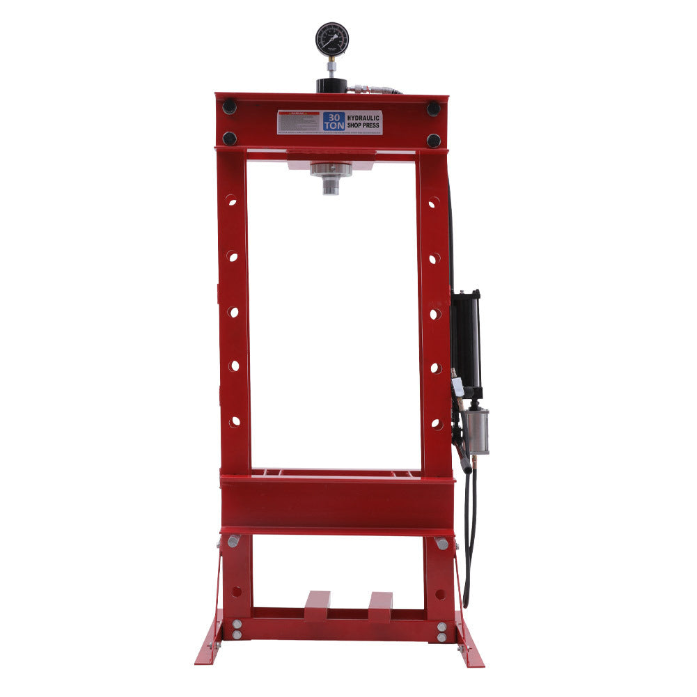 Red 30 Ton Hydraulic Press with Pressure Gauge