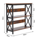 Brown Open Storage Wooden Bookcase