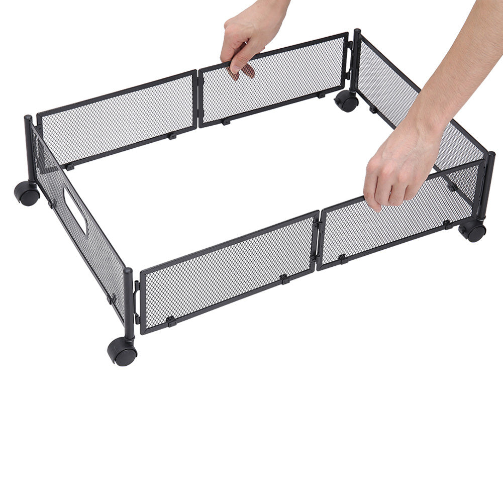 Black Metal Underbed Wheeled Storage Container