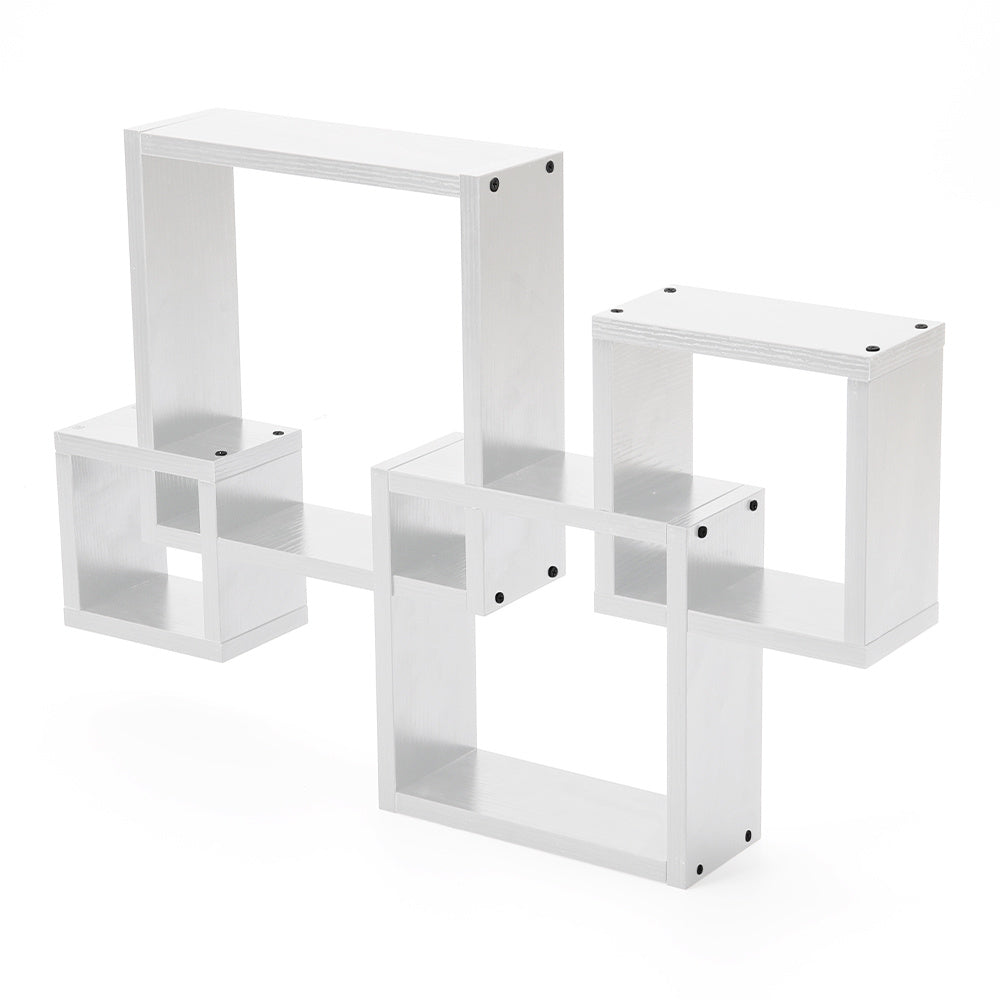 White Cube Living Room Wooden Storage Shelf