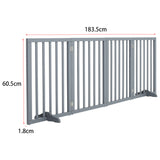 Foldable Wood Pet Free Standing Indoor Gate Grey 4 Panels