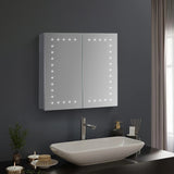 Morden Frameless Mirror Cabinet with LED Lighting White