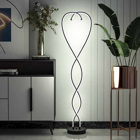 LED Living Room Love Heart Floor Lamp,Black