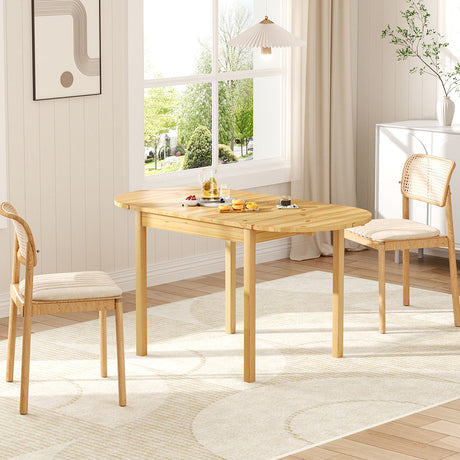 Natural 139cm W Extendable Oval Wooden Dining Table