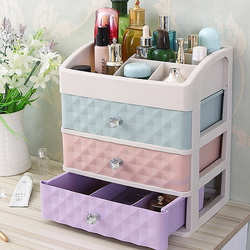 Makeup Jewellery Organizer Container Storage Box with 3 Drawers