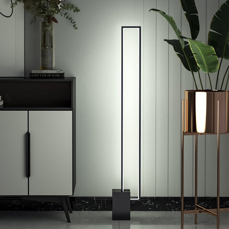 Black Rectangular LED Living Room Floor Lamp