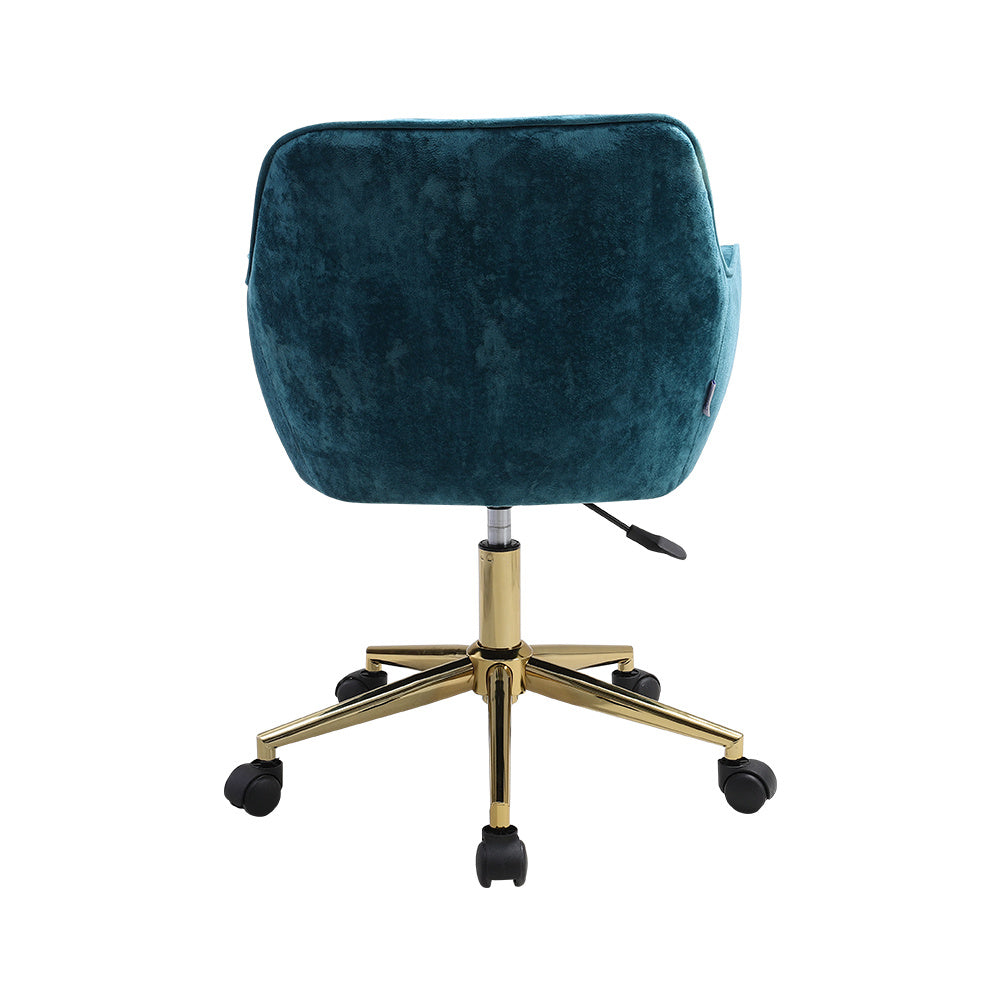 Velvet Upholstered Home Office Swivel Task Chair,Mint Green