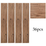 Set of 36 Planks PVC Self-stick Waterproof Floor Flooring Plank, Brown