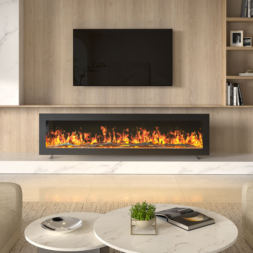 60 Inch Wall Mount Freestanding Electric Fireplace 9 Flame Colors with Remote Control