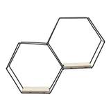 Black Hexagon Wall Shelf with Iron Frame