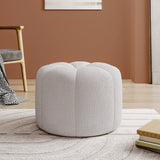 Round Shape Teddy Fabric Footstool