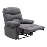 Grey Manual Faux Leather Recliner Armchair