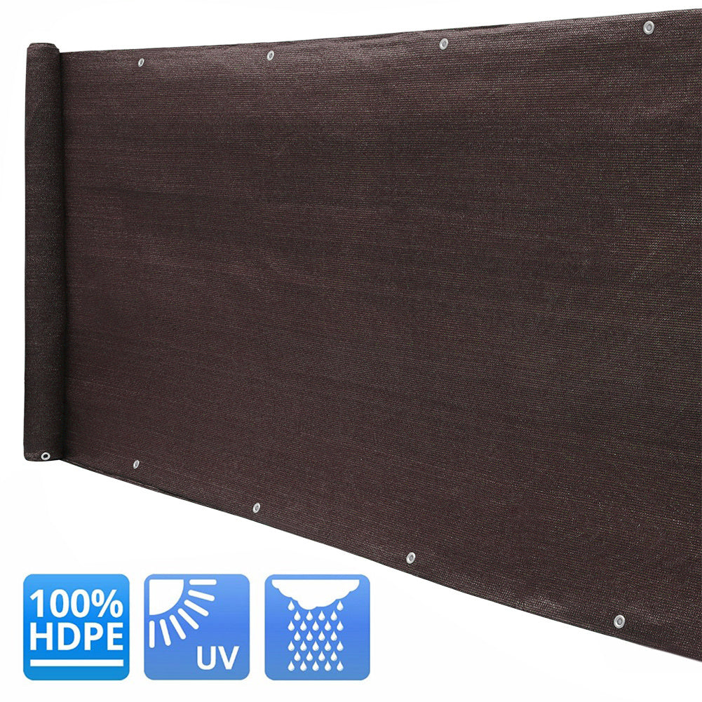 200g/m2 Garden Privacy Shade Net Wall Screening Netting Balcony Windbreak Fence, Brown 2x25M