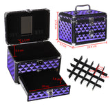 2 in 1 Diamond Pattern Makeup Case with Mirror