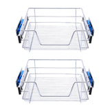 Set of 2 Pull Out Wire Basket Kitchen Cabinet Larder Organizer Cupboard Drawer, 50CM