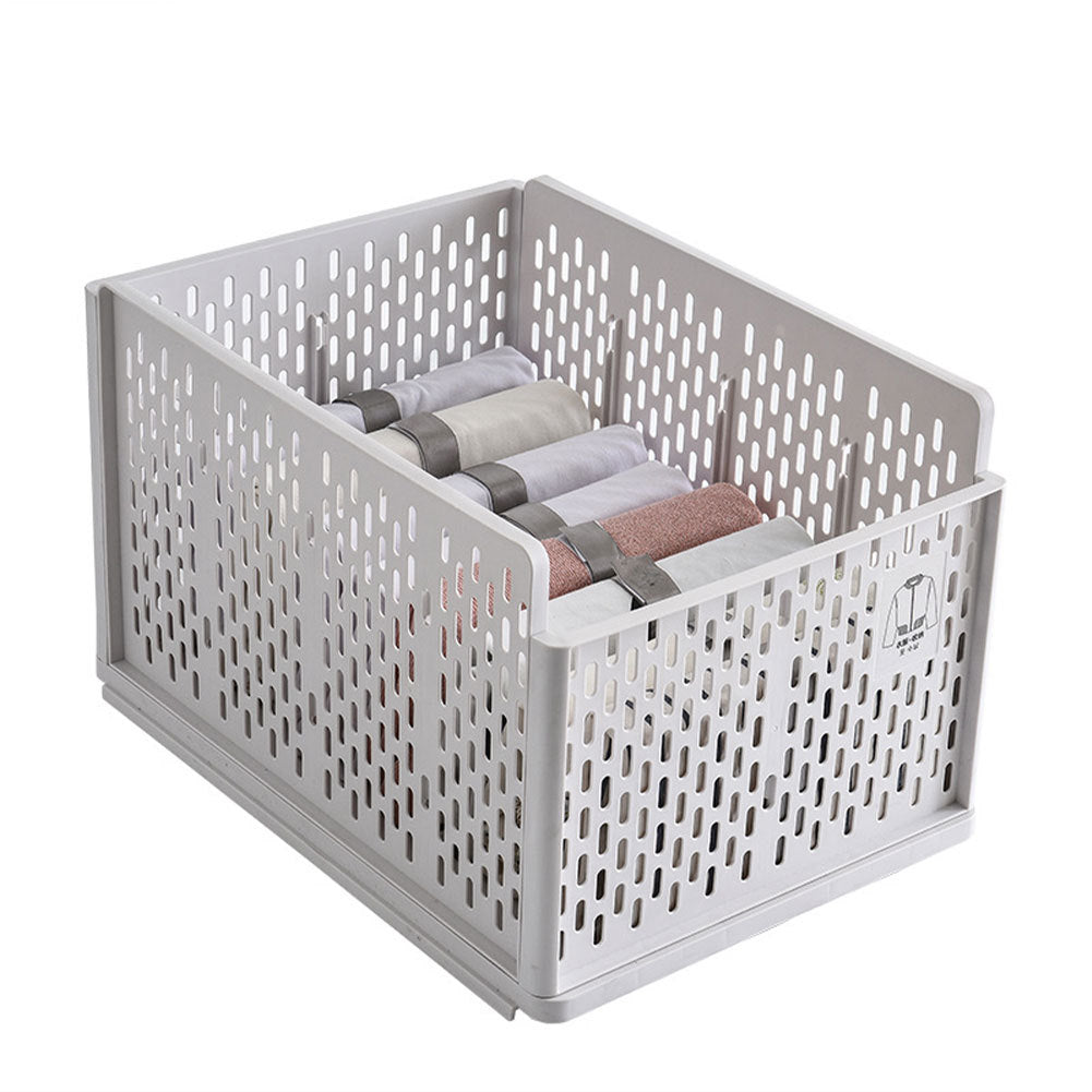 Off White Plastic Clothes Storage Basket Drawer Organizer