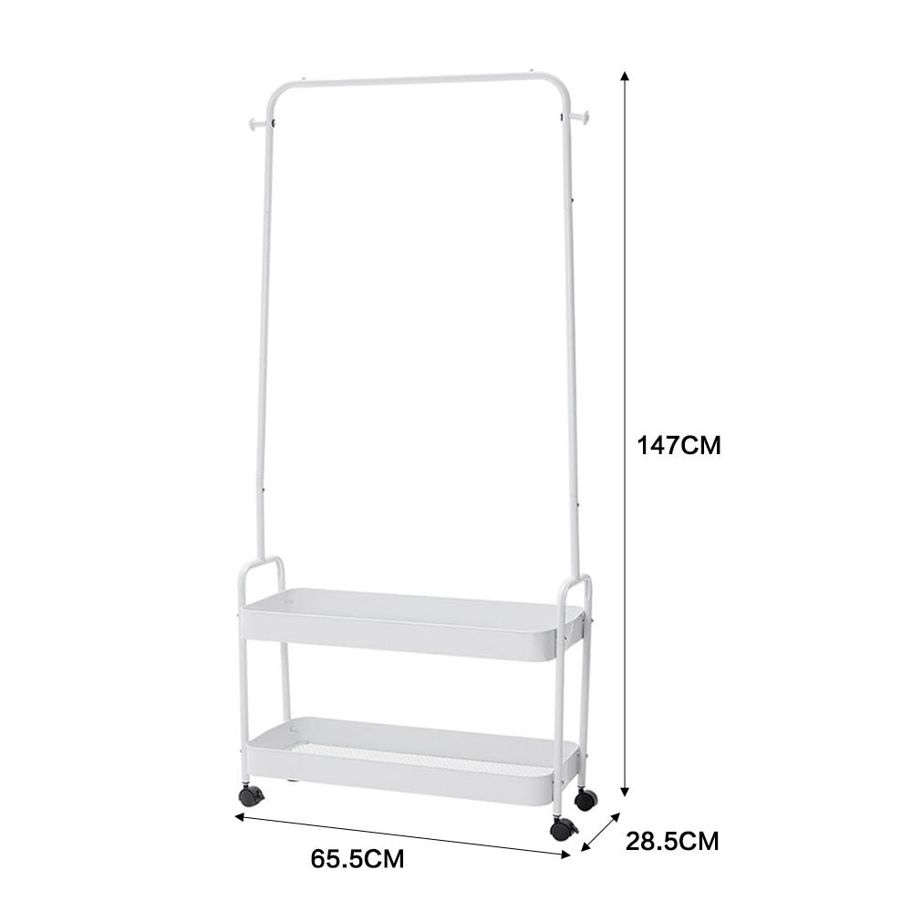 White Clothes Drying Rod Storage Rack