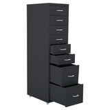 Office Rolling File Cabinet with 8 Drawers Shelf and Wheels, Black