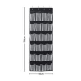 Black 24 Pocket Fabric Door Hanging Storage Bag with Hooks