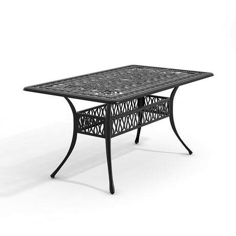 Outdoor Rectangular Black Cast Aluminum Garden Bistro Table