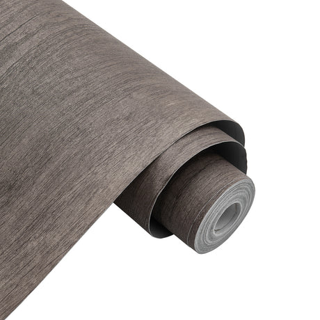 Brown Peel and Stick PVC Wood Grain Wallpaper Roll