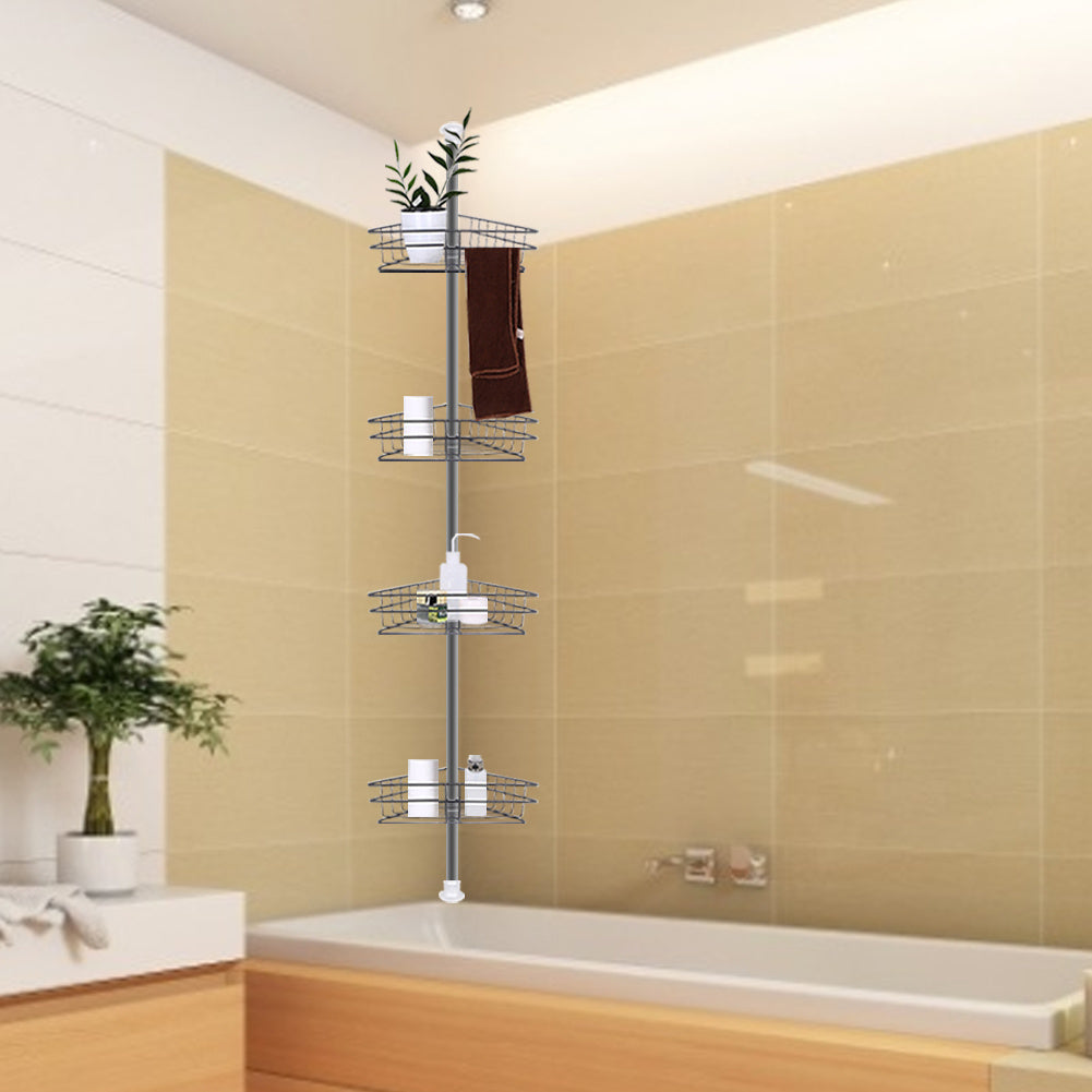 4 Tier Telescopic Shower Caddy Holder Rack for Bathroom