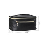 Black Large PU Leather Travel Makeup Bag