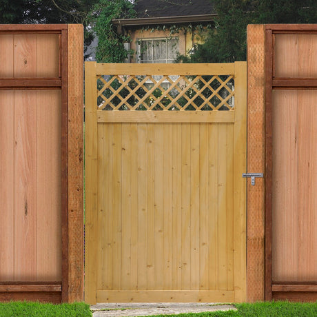 Natural 120cm Rhombus Garden Wood Fence Gate