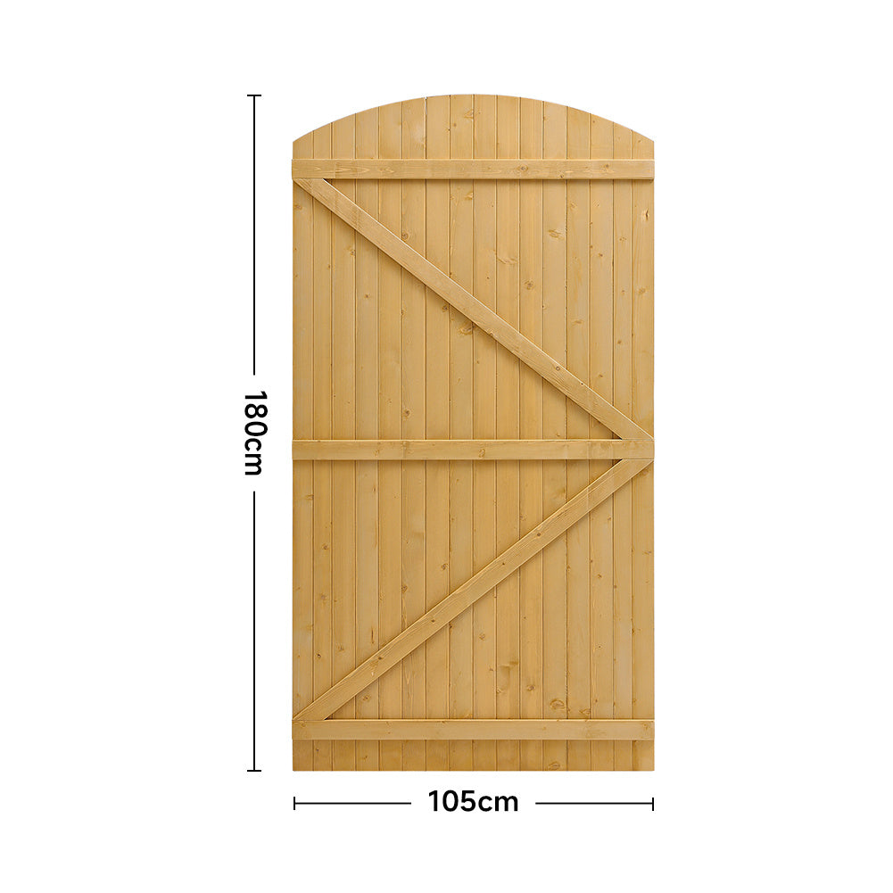 180cm Semi Braced Arch Top Strong Wooden Garden Gate