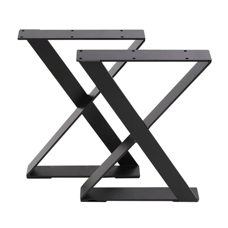 Set of 2 Metal Table Bench Legs Frames X-Shape Steel Base Stands 30x40CM