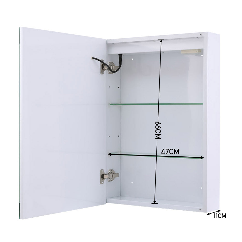 LED Bathroom Mirror Cabinet Single Door 45x13x60cm