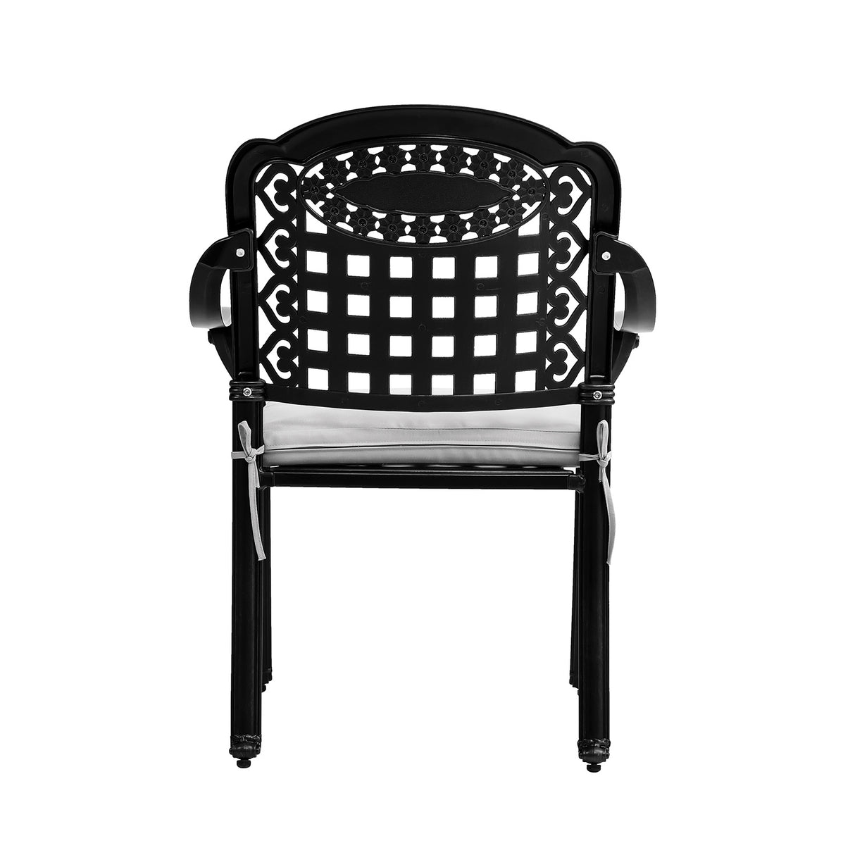 Black Set of 2 Outdoor Dining Chairs with Cushions