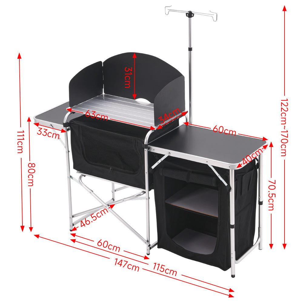 Camp Kitchen with Zippered Storage and Camp Tables