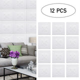 12 Pack PVC 3D Wave Wall Panels Decorative Tiles